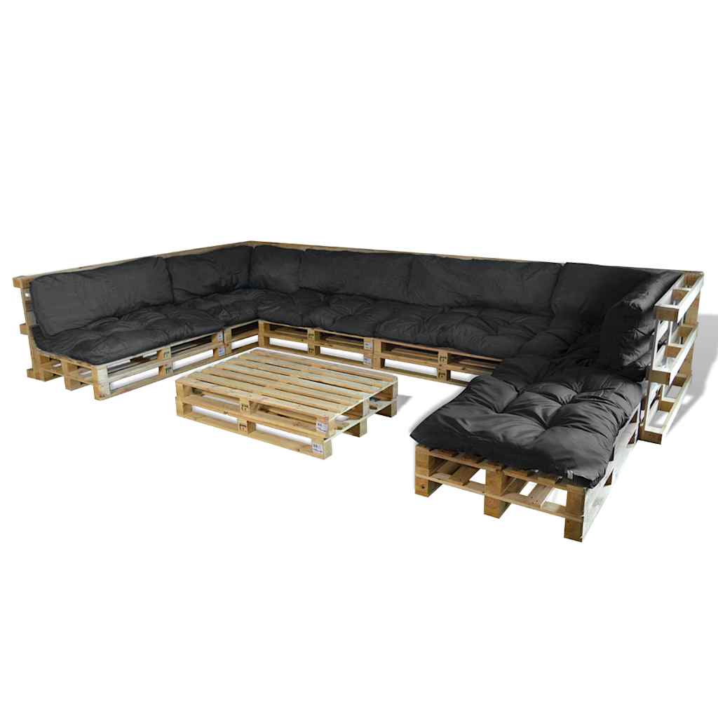 Jastučić za paletni kauč 13 pcs Siva 120 x 80 x 10 cm tkanina