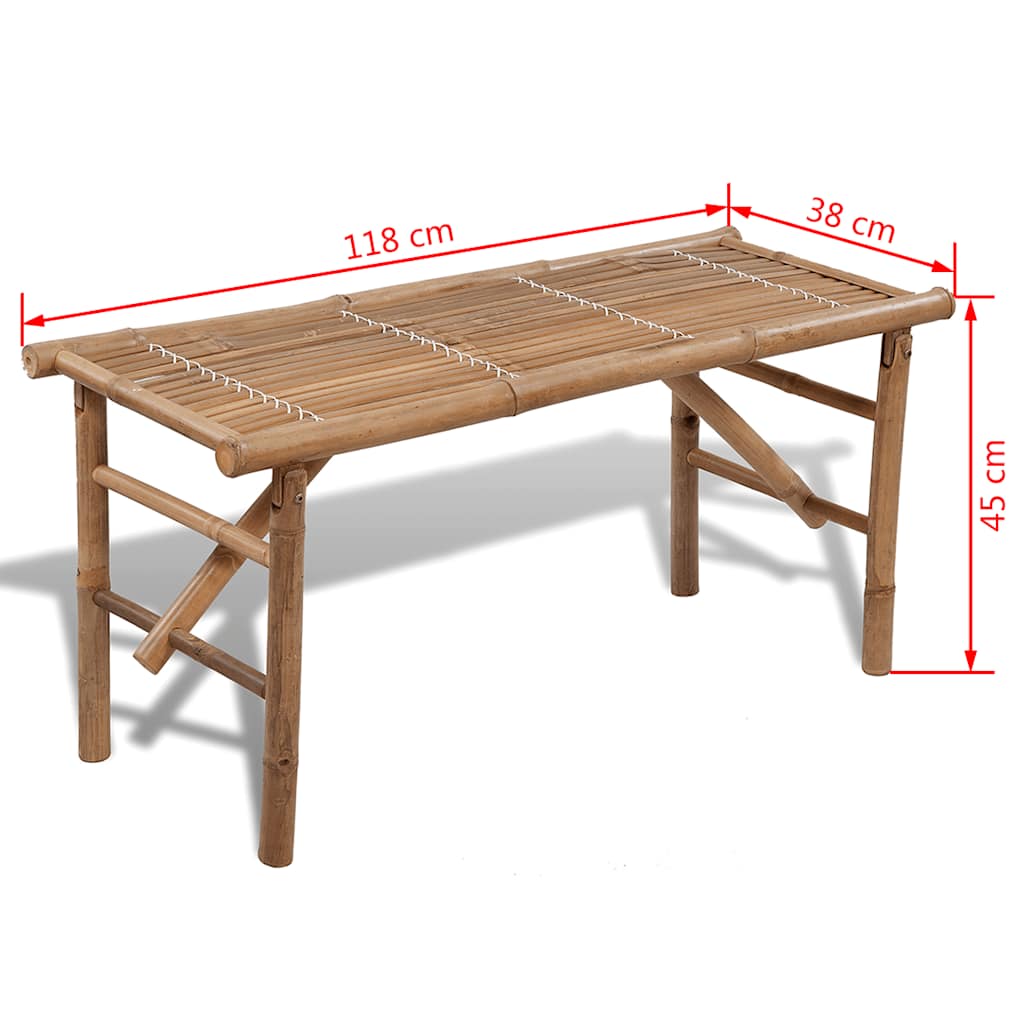 Sklopiva vrtna klupa 118 cm od bambusa