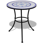 Bistro stolić plavo-bijeli 60 cm s mozaikom