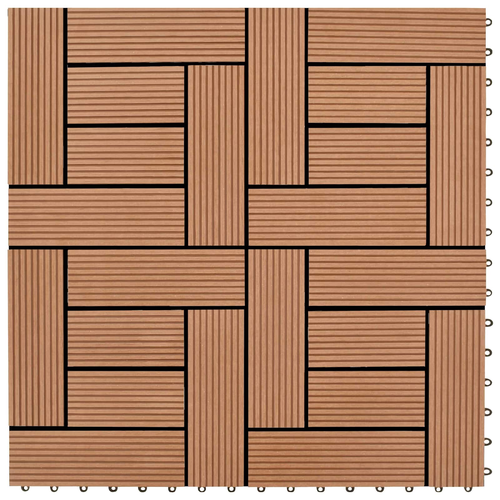 Pločice za decking 11 pcs Smeđa 30 x 30 cm Drvoplastična smjesa