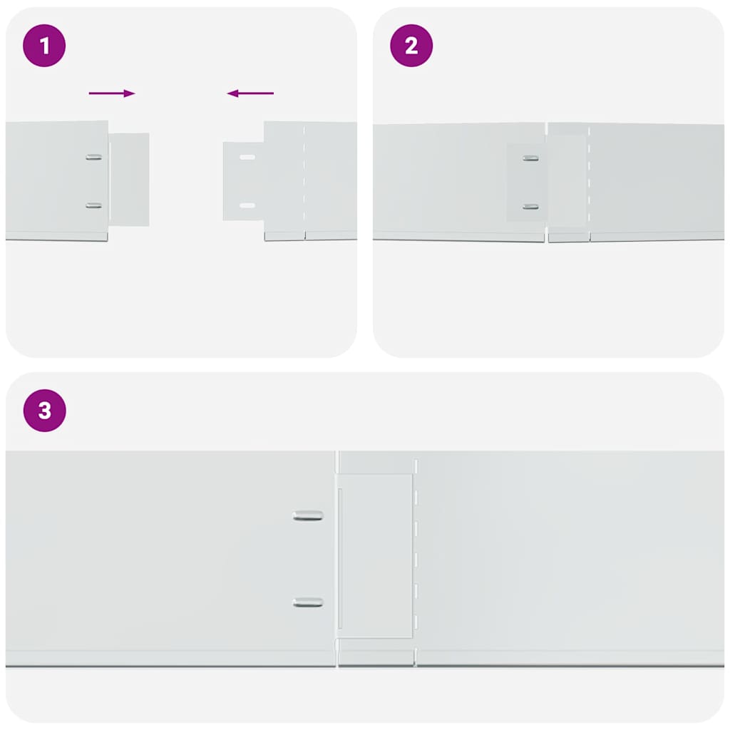 Set od 5 fleksibilnih ograda za travnjak pocinčani čelik 100 x 14 cm
