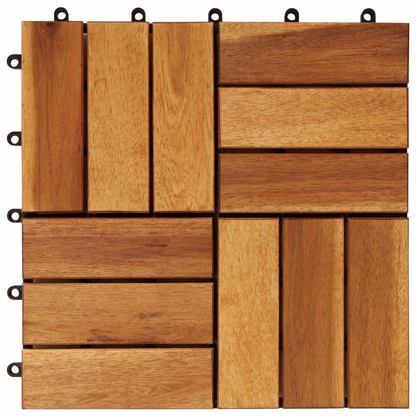 Pločice za decking 10 pcs Smeđa 30 x 30 cm Acacijsko drvo