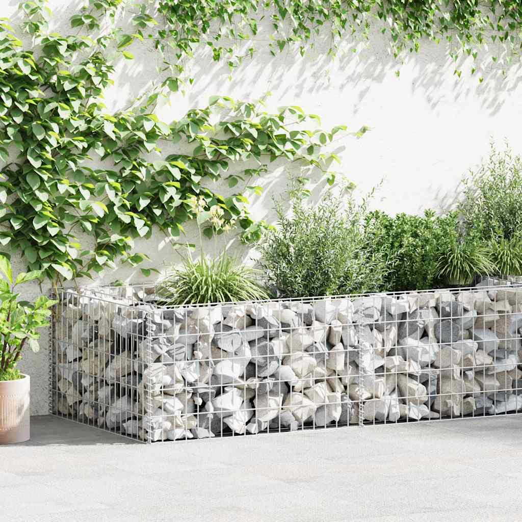 Gabionska sadilica od pocinčanog čelika 180 x 90 x 50 cm