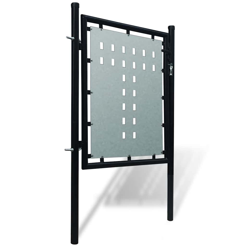 Crna jednokrilna ogradna vrata 100x75 cm