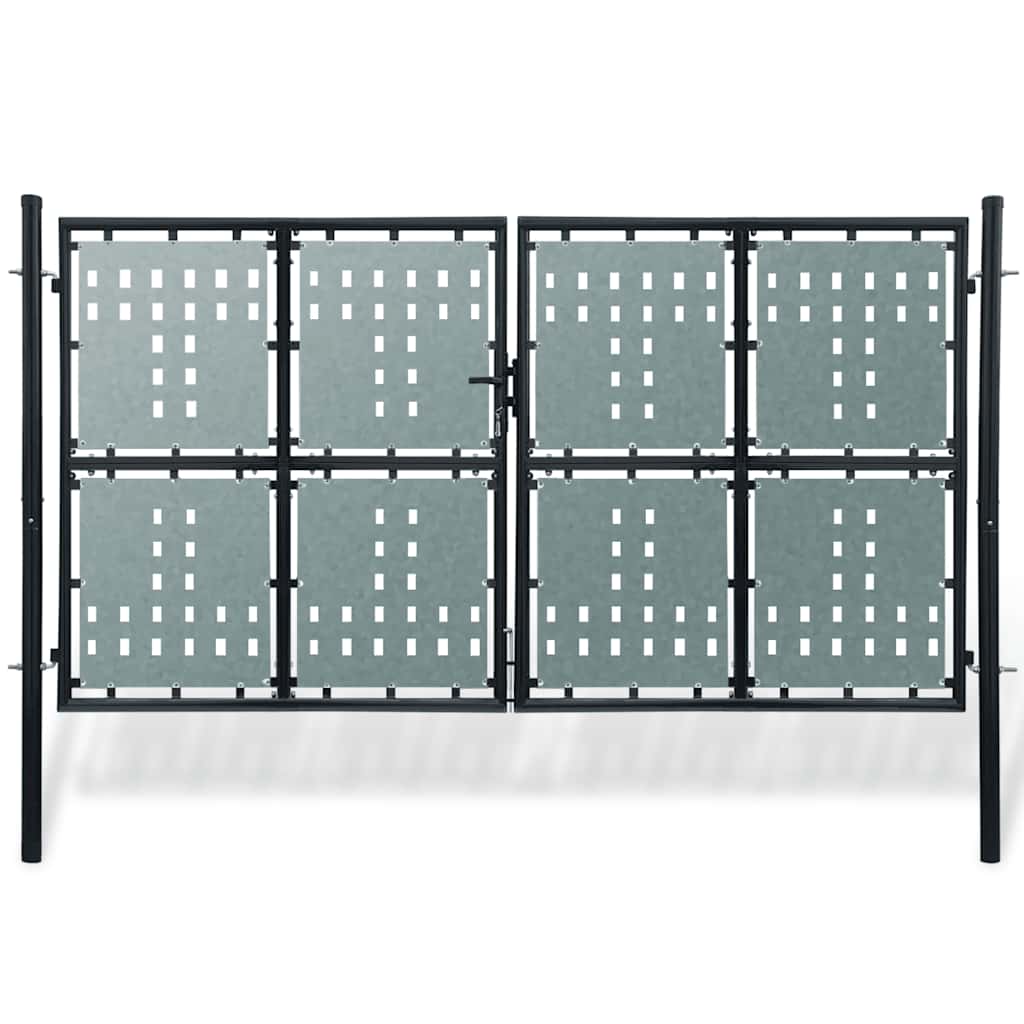 Crna jednokrilna ogradna vrata 300x150 cm