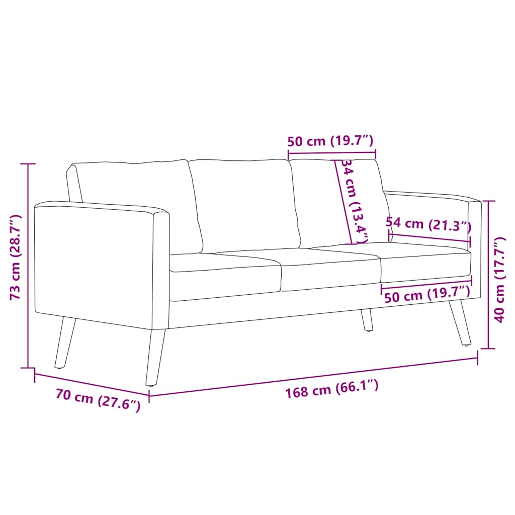 Sofa Trosjed od Tkanine Svijetlo Sivi