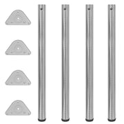 4 noge za stol podesive visine boja brušenog nikla 870 mm