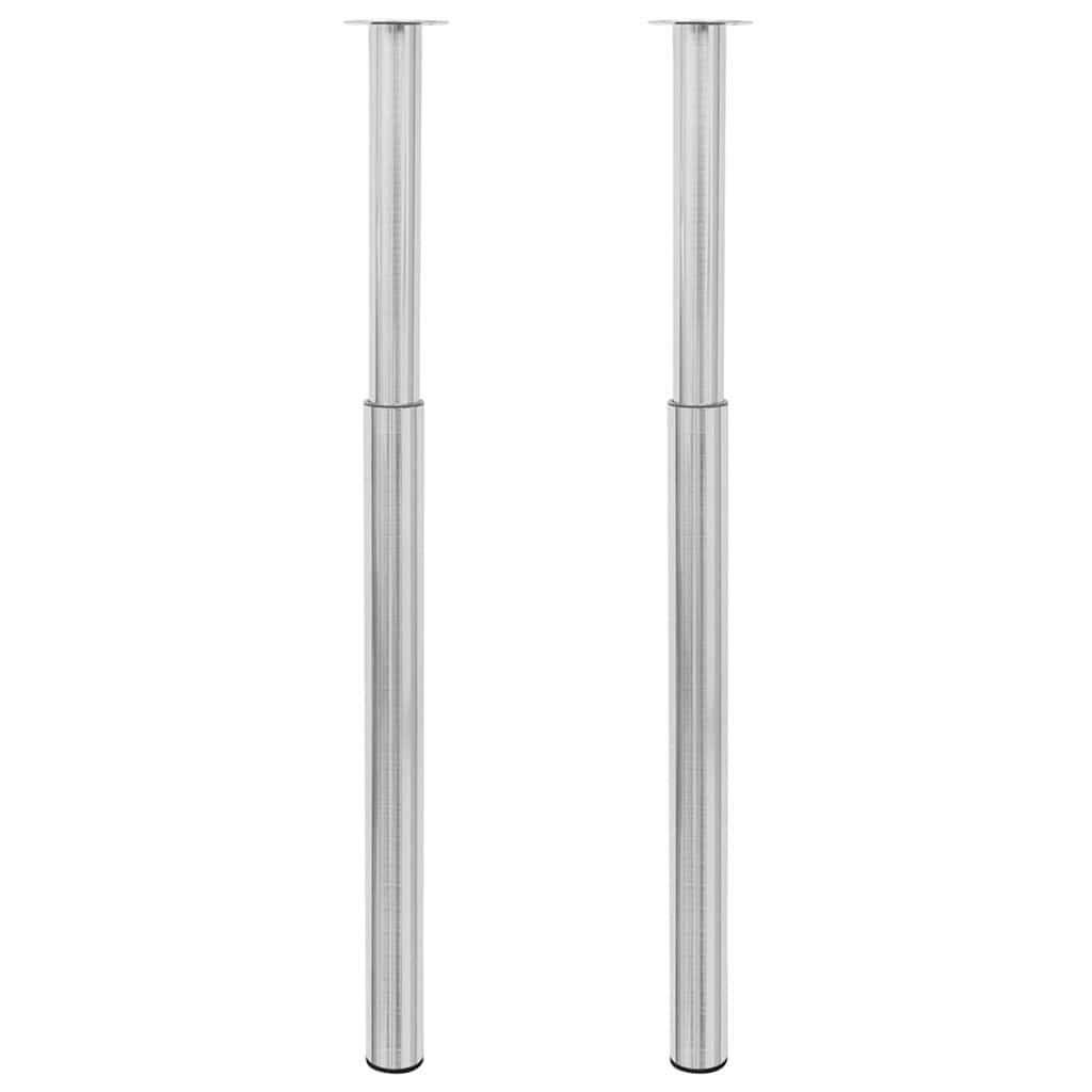 2 Teleskopske Noge za Stol Nehrđajući čelik 710 mm-1100 mm