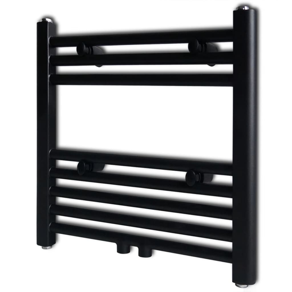 Crni kupaonski radijator za centralno grijanje ravni 480 x 480 mm