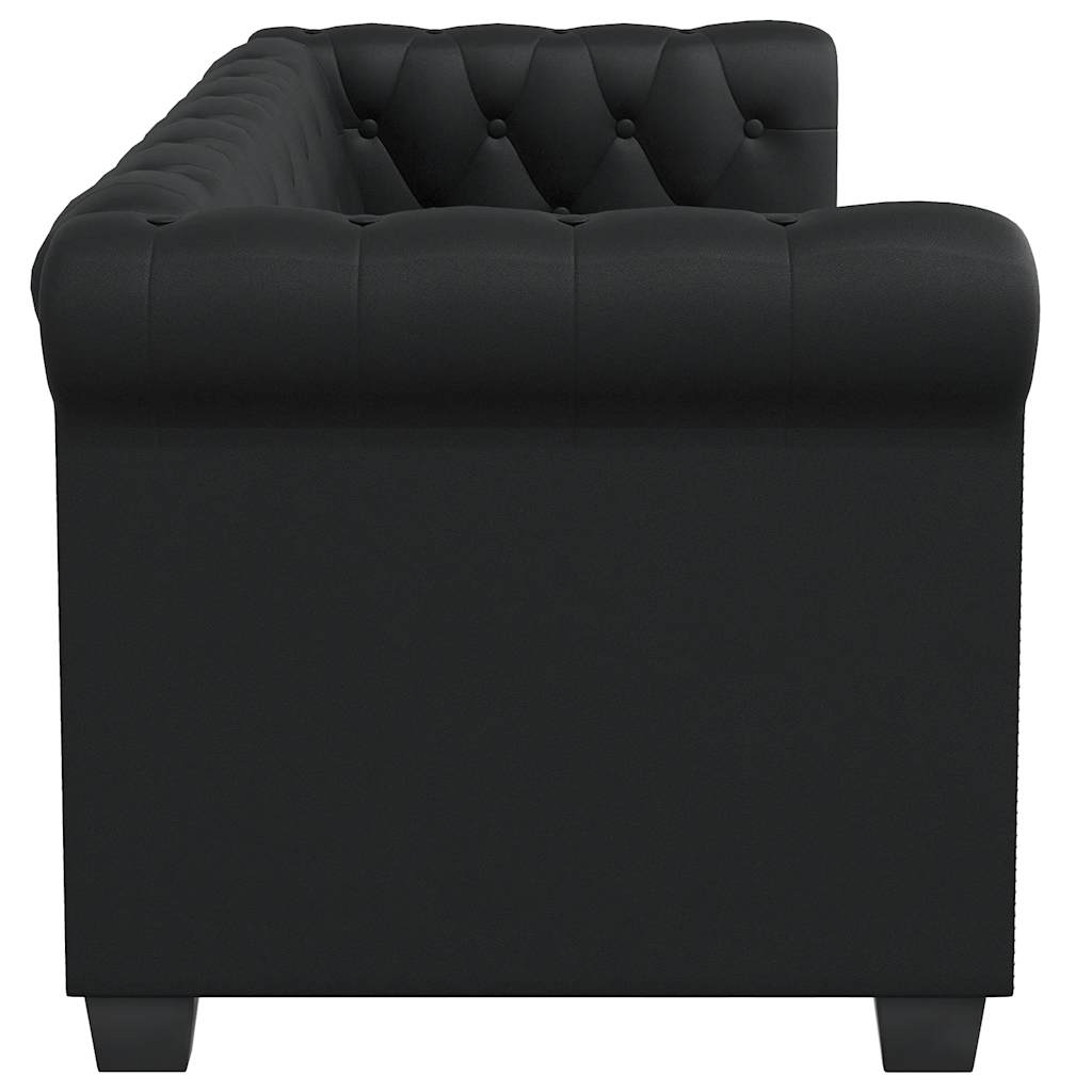 Dvosjed Chesterfield od umjetne kože crni