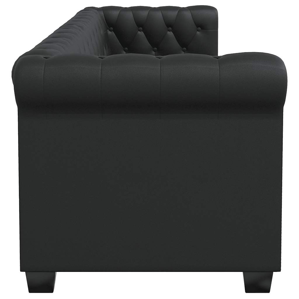 Trosjed Chesterfield od umjetne kože crni