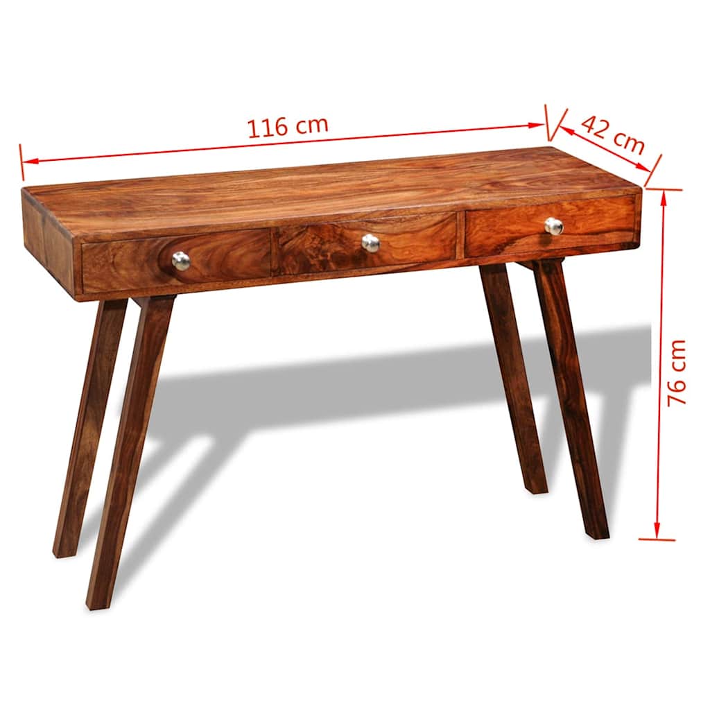 Konzolni Stol s 3 Ladice 76 cm Masivno Drvo Akacije
