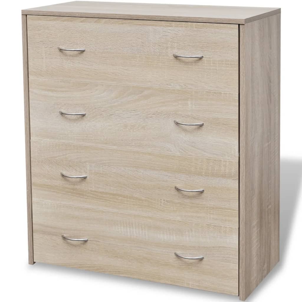 Komoda s 4 ladice 60 x 30,5 x 71 cm boja hrasta