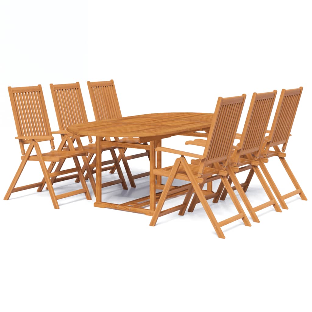7-dijelni vrtni blagovaonski set od masivnog bagremovog drva 150-200 cm