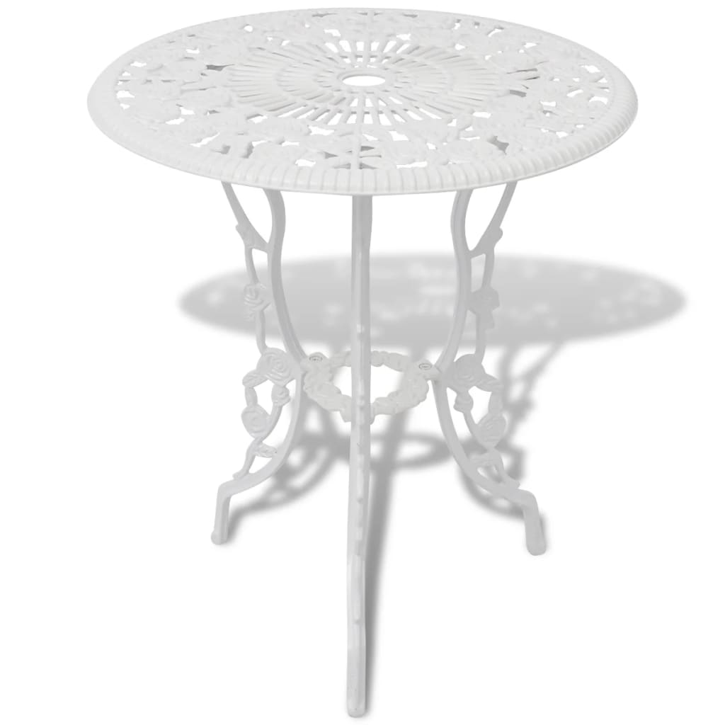 3-dijelni bistro set od lijevanog aluminija bijeli