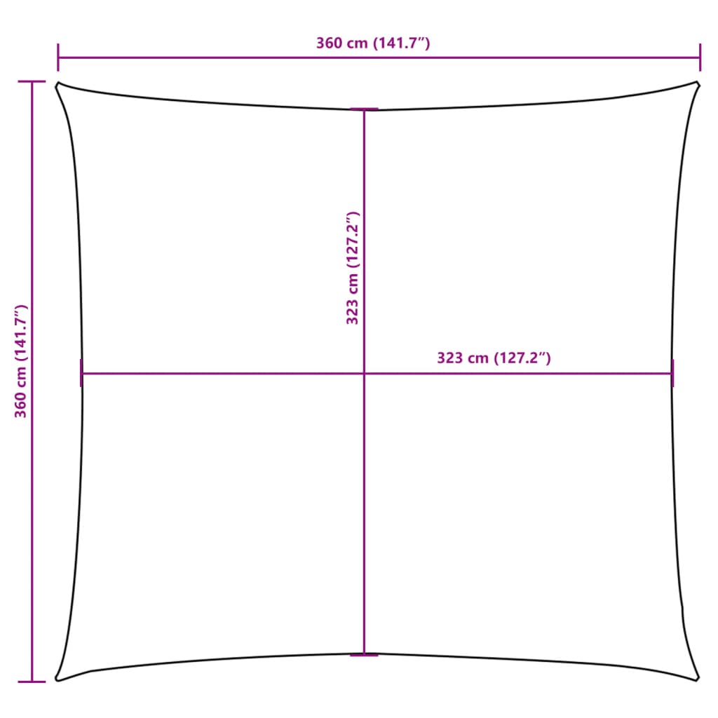 42307  Sunshade Sail Oxford Fabric Square 3,6x3,6 m Terracotta