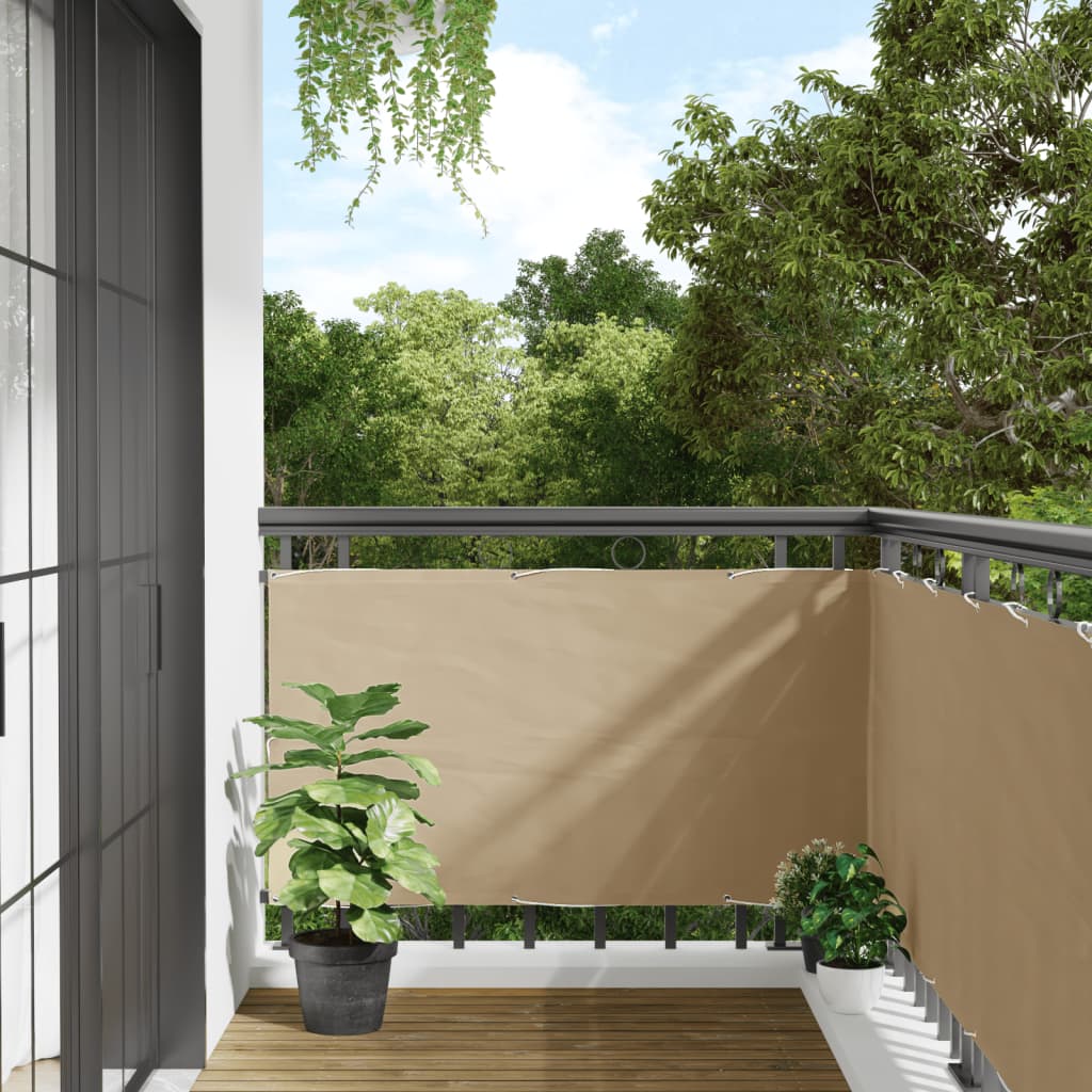 Balkonska Zaštita Oxford Tkanina Bež 75x400 cm