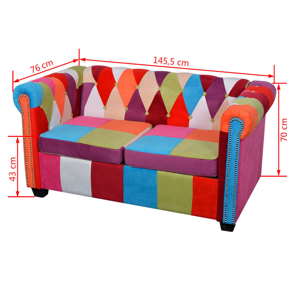 Dvosjed Chesterfield od tkanine