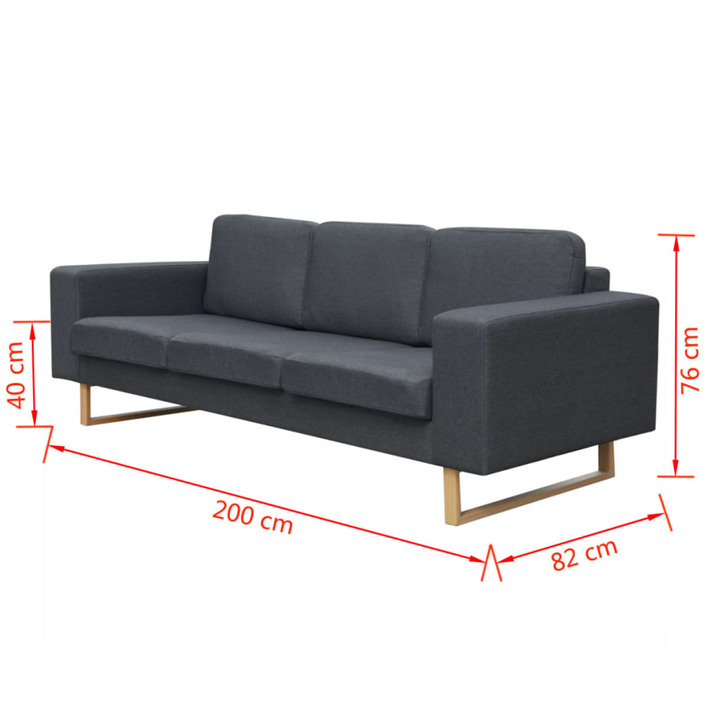 Trosjed/Sofa Tkanina Tamno Sivi