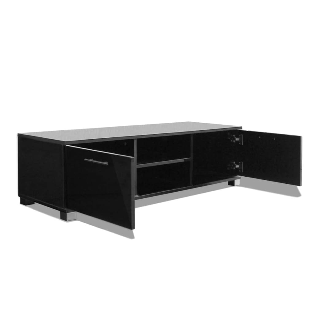 TV ormarić visoki sjaj crni 120 x 40,5 x 35 cm