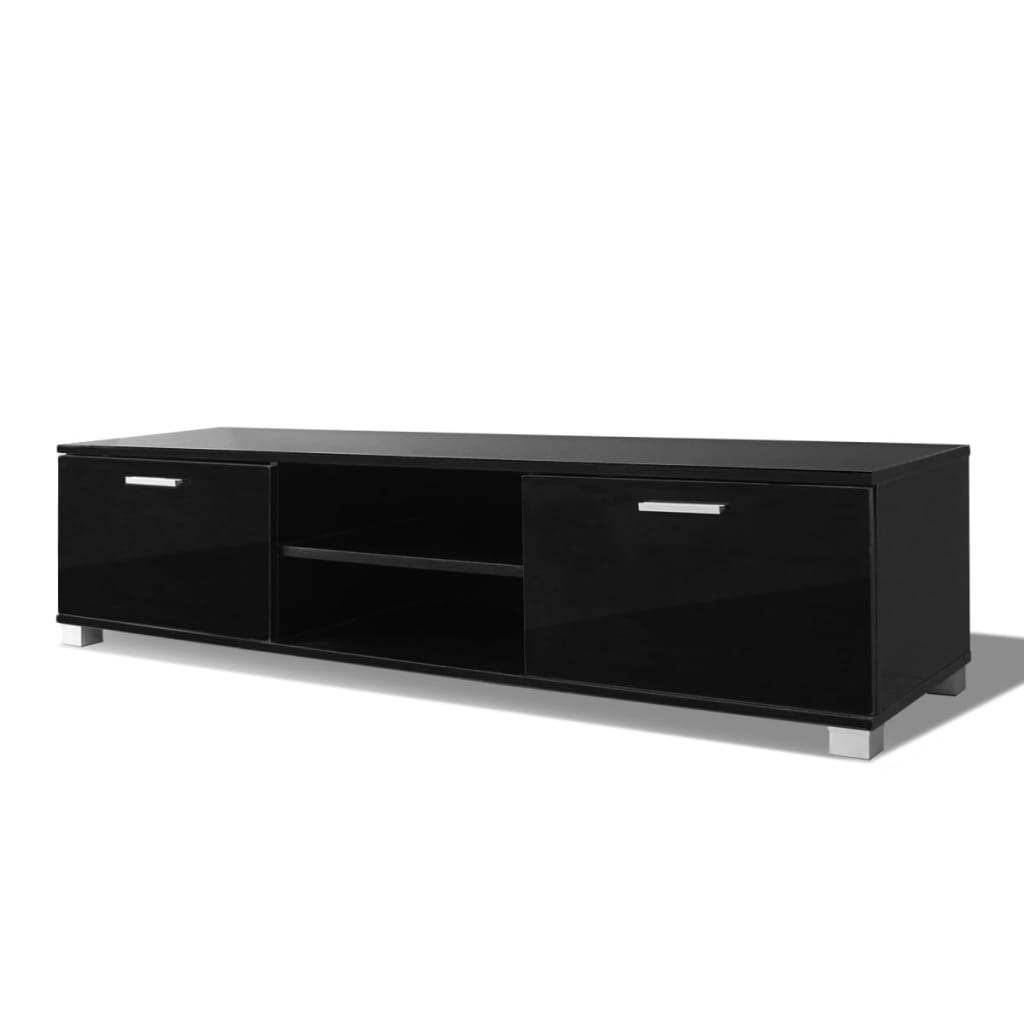TV ormarić visoki sjaj crni 140 x 40,5 x 35 cm
