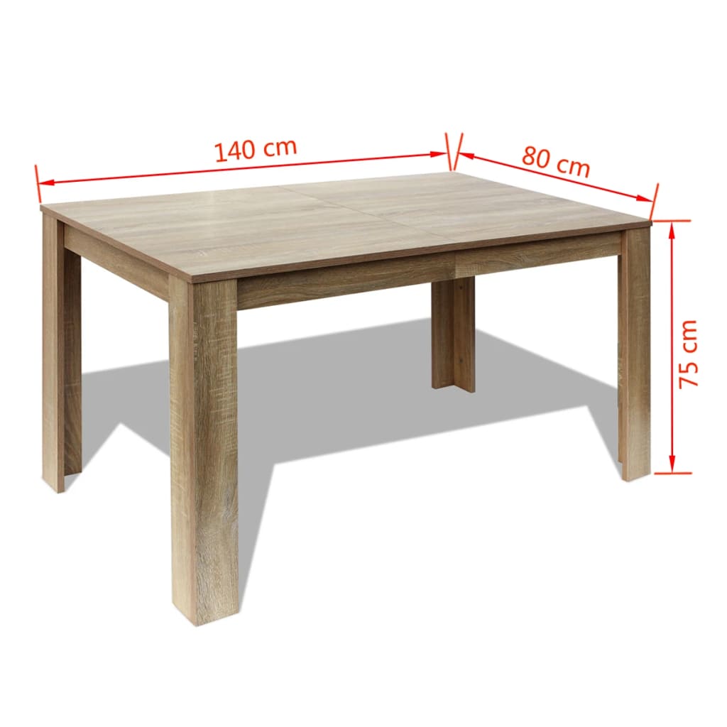 Blagovaonski stol 140 x 80 x 75 cm boja hrasta