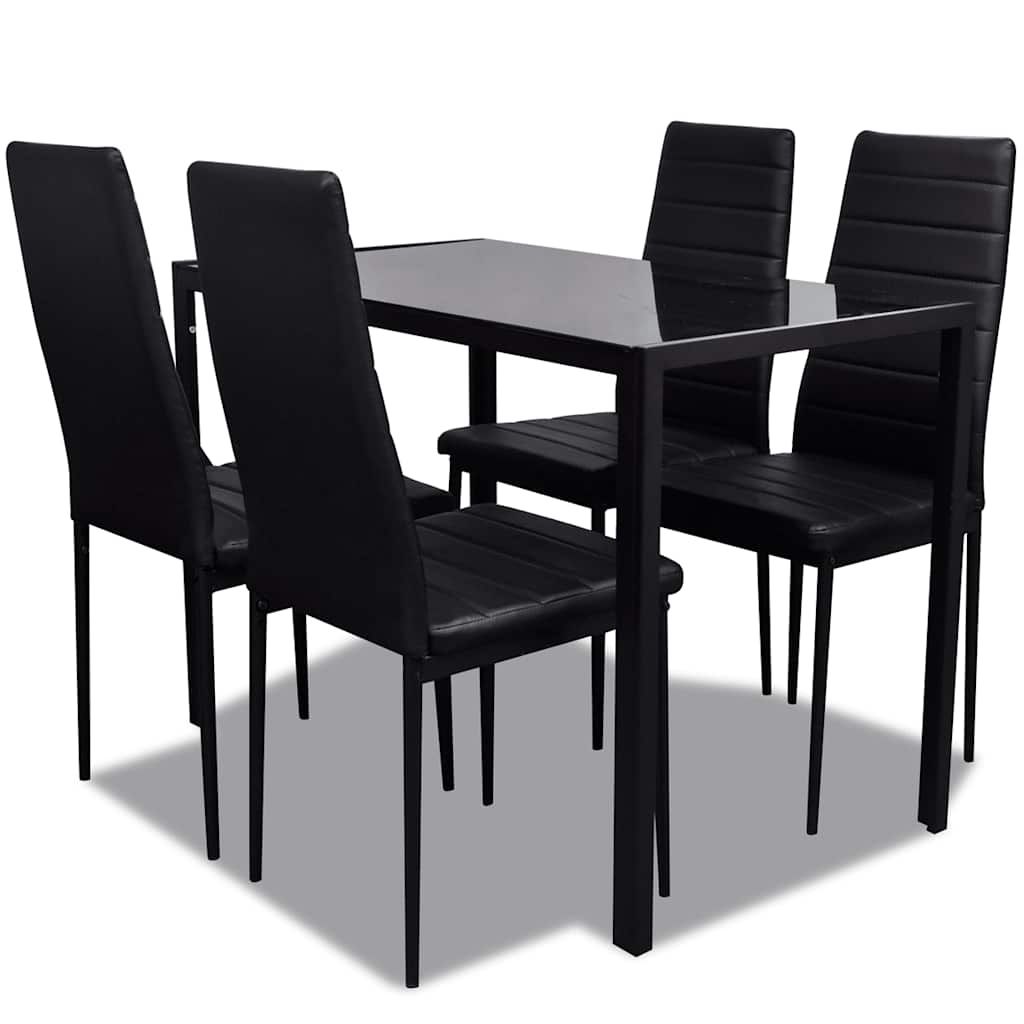 5-dijelni blagovaonski set sa stolom crni