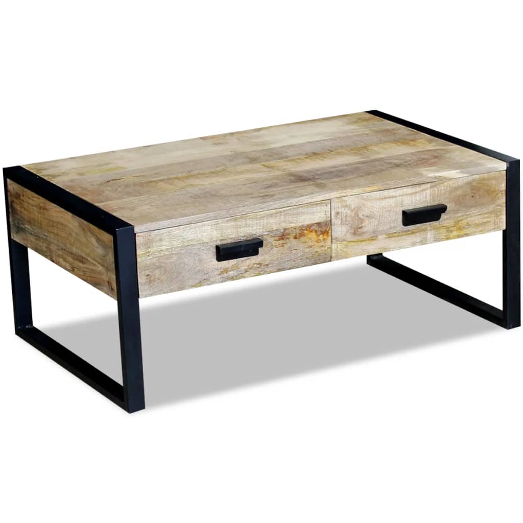 Stol za kavu sa 2 ladice Čvrsto Mango drvo 100x60x40 cm