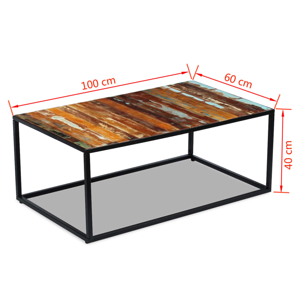 Stolić za kavu od masivnog obnovljenog drva 100 x 60 x 40 cm