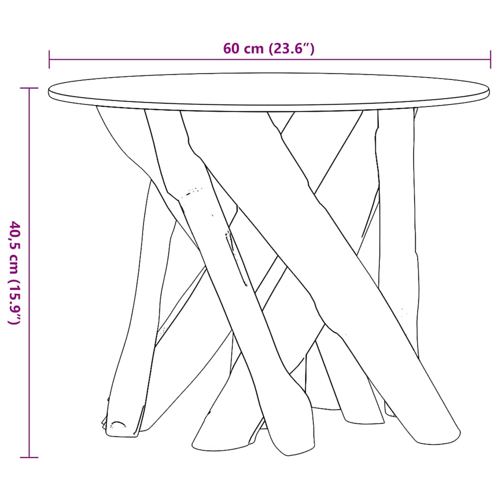 Stolić za Kavu Masivna Tikovina 60 cm