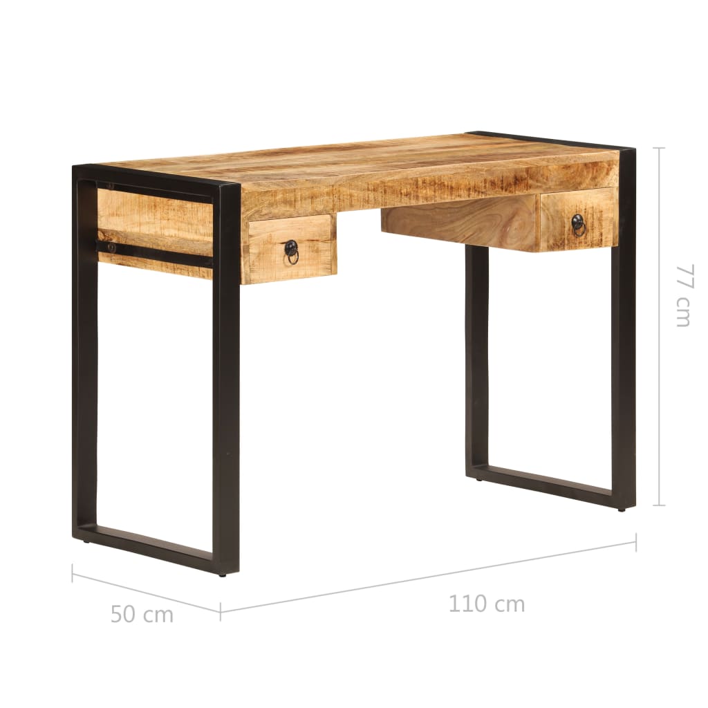Radni stol s 2 ladice od masivnog drva manga 110 x 50 x 77 cm