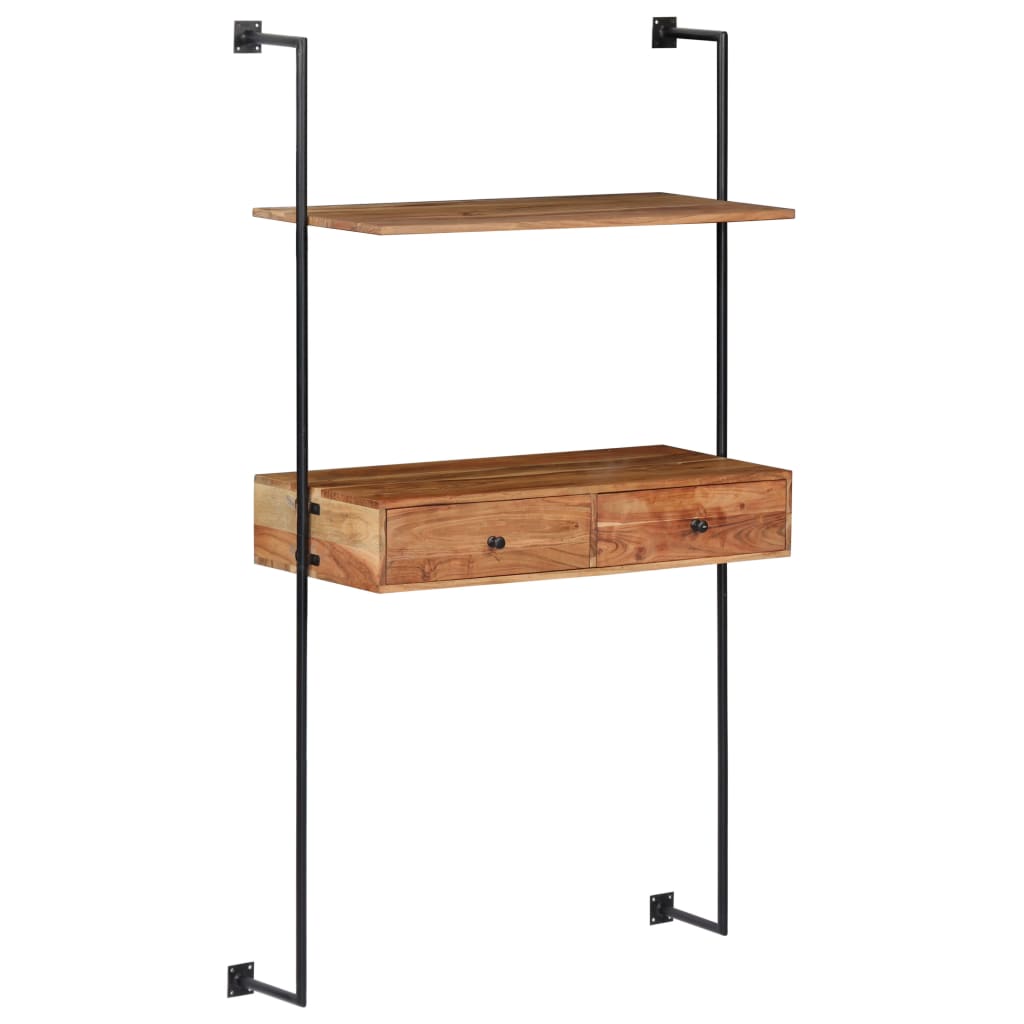 Zidni radni stol od masivnog bagremovog drva 90 x 40 x 170 cm