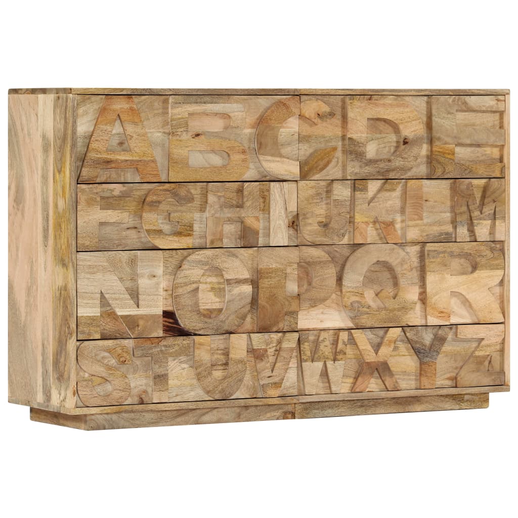 Ormarić s abecedom i 6 ladica 120x35x79 cm masivno drvo manga
