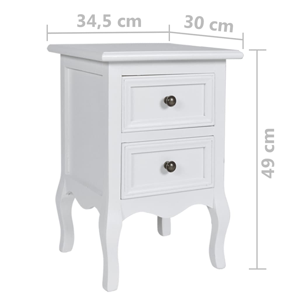 Noćni ormarići s 2 ladice 4 kom MDF bijeli