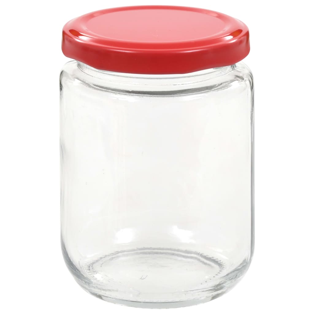 Staklenke za džem s crvenim poklopcima 96 kom 230 ml