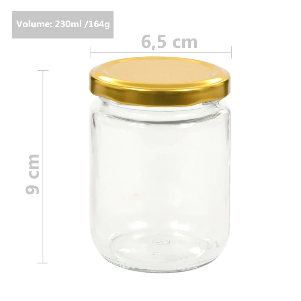 Staklenke za džem sa zlatnim poklopcima 96 kom 230 ml