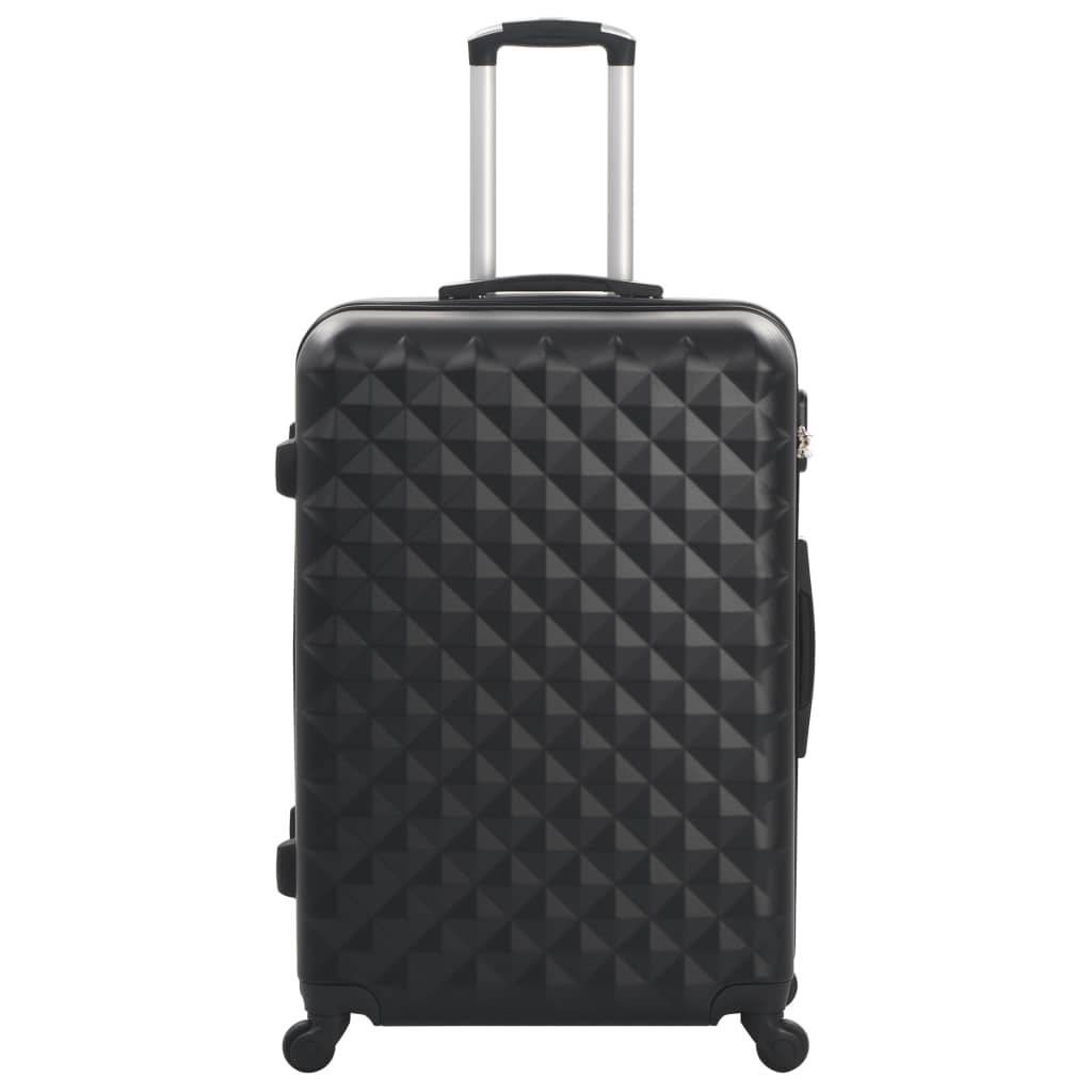 3-dijelni set čvrstih kovčega crni ABS