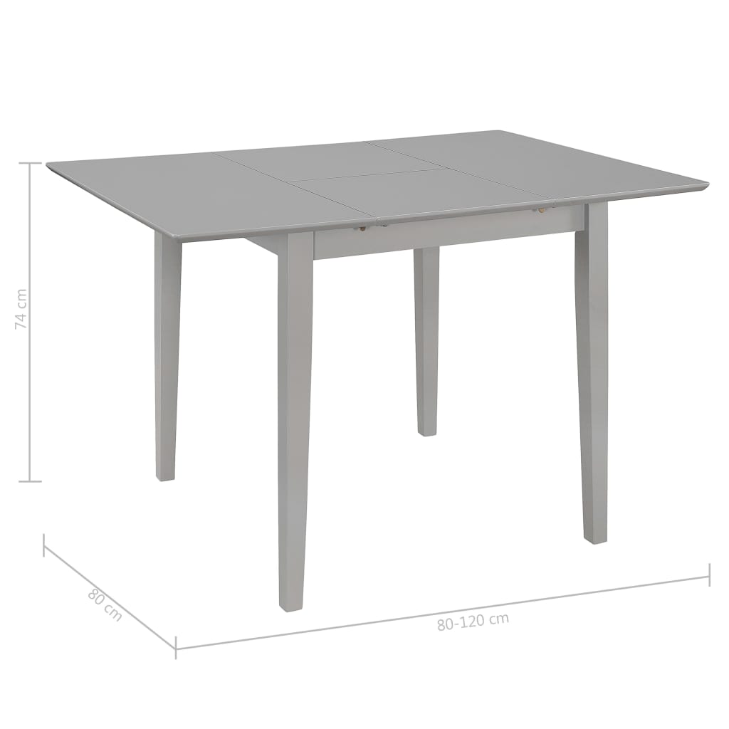 Produživi blagovaonski stol sivi (80 - 120) x 80 x 74 cm MDF