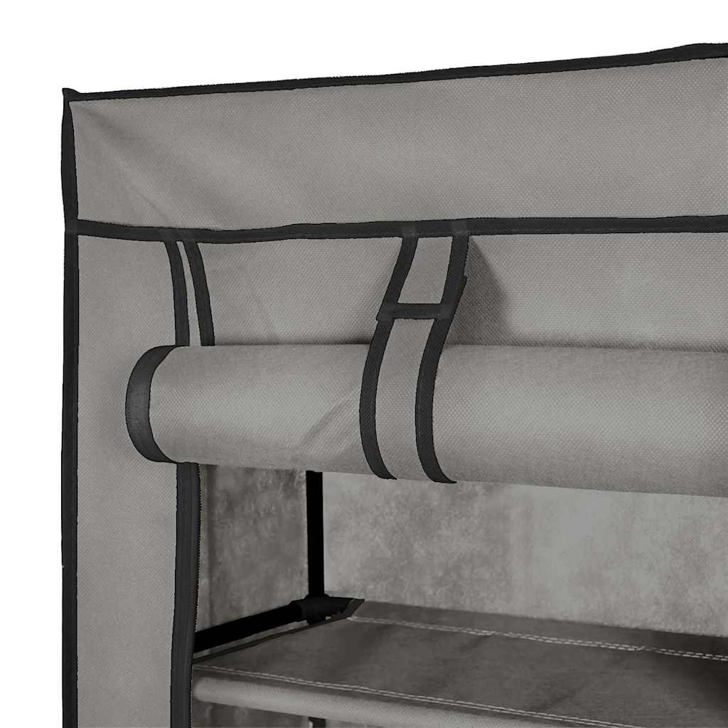 Ormarić za cipele s pokrovom od tkanine 57 x 29 x 162 cm sivi