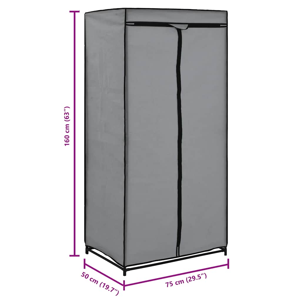 Ormari 2 kom sivi 75 x 50 x 160 cm