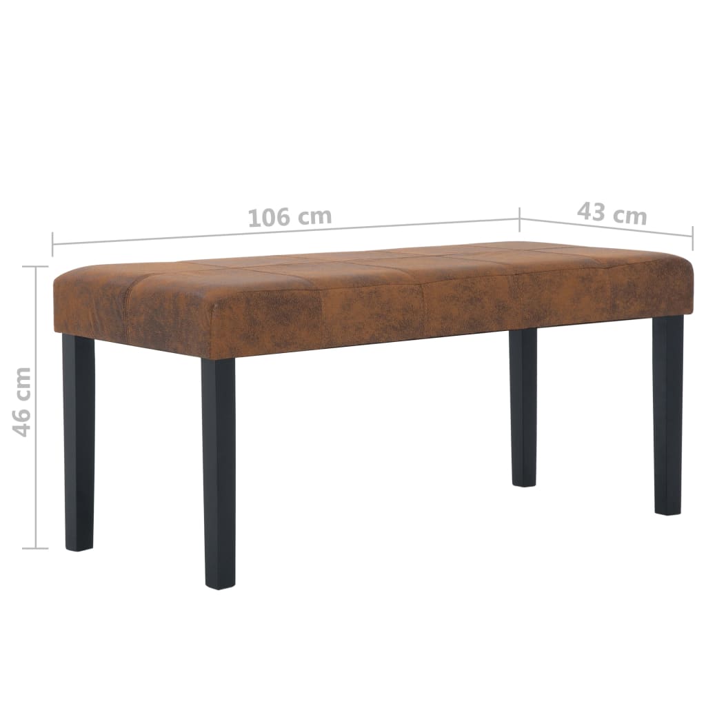 Klupa od umjetne brušene kože 106 cm smeđa