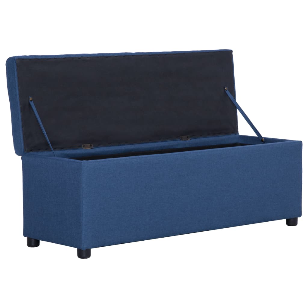Klupa s pretincem za pohranu 116 cm plava poliesterska