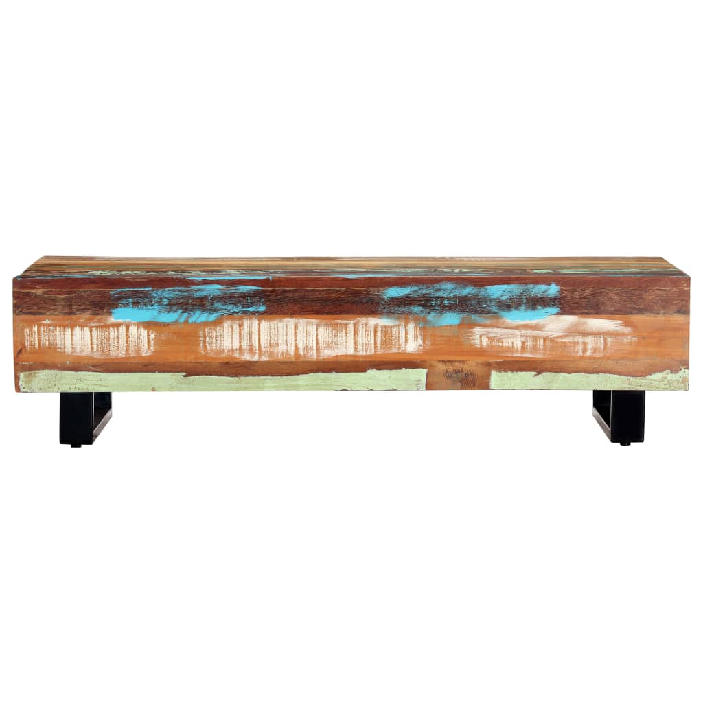 Stolić za kavu od obnovljenog drva i čelika 120 x 50 x 30 cm
