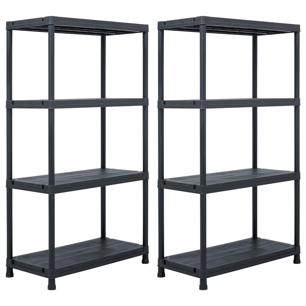 Stalci za pohranu 2 kom crni 60 x 30 x 138 cm plastični