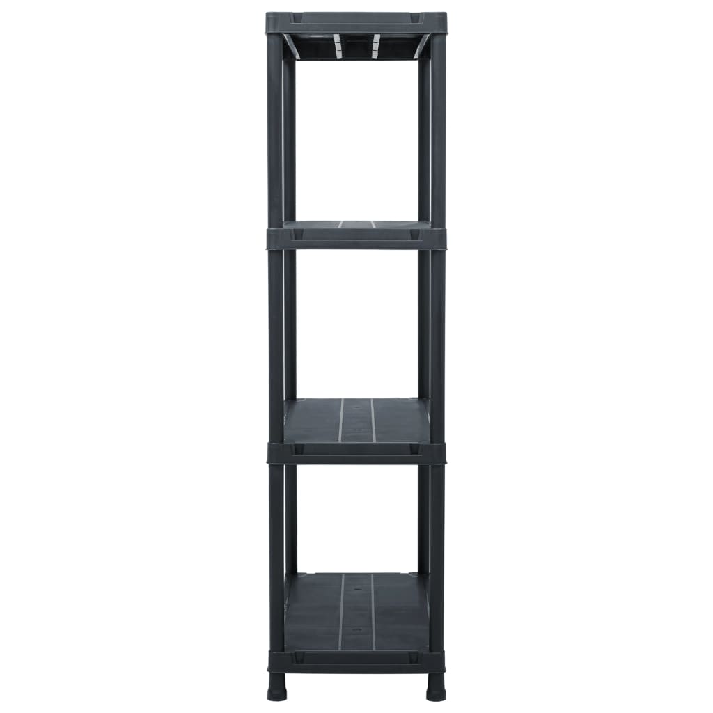 Stalci za pohranu 5 kom crni 60 x 30 x 138 cm plastični