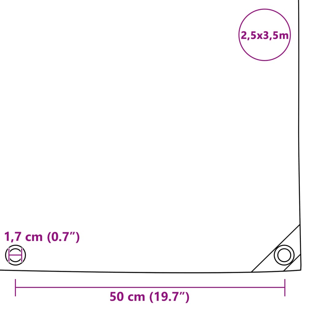 Cerada 650 g/m² 2,5 x 3,5 m siva