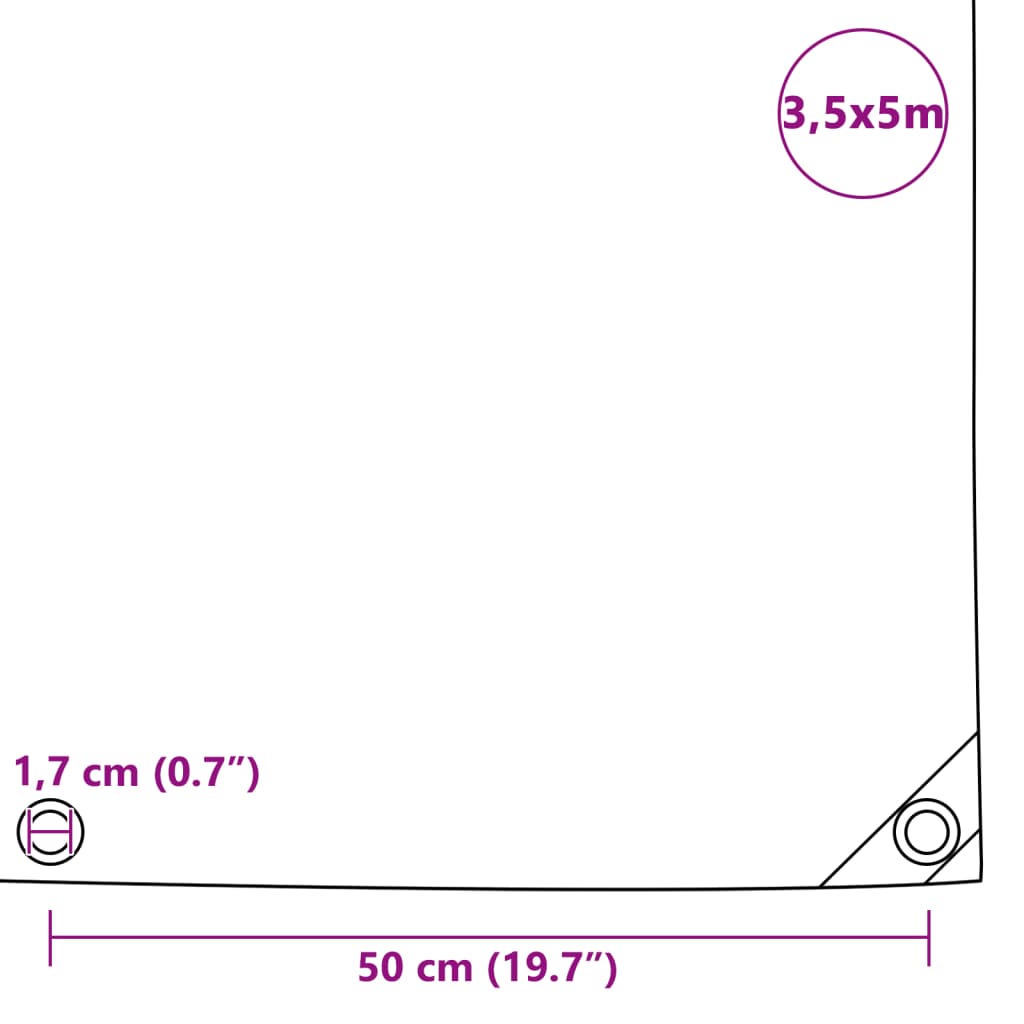 Cerada 650 g/m² 3,5 x 5 m plava