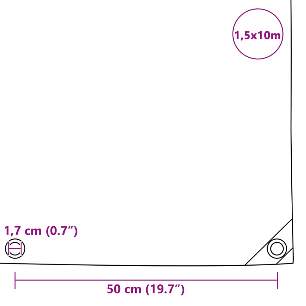 Cerada 650 g/m² 1,5 x 10 m bijela