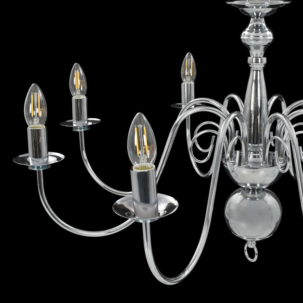 Luster srebrni 8 x žarulja E14