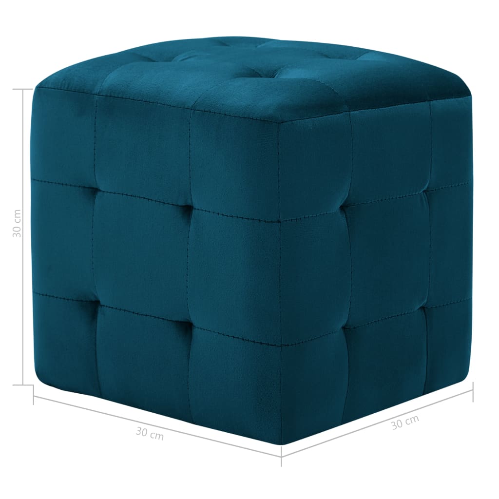 Noćni ormarići 2 kom plavi 30x30x30 cm od baršunaste tkanine